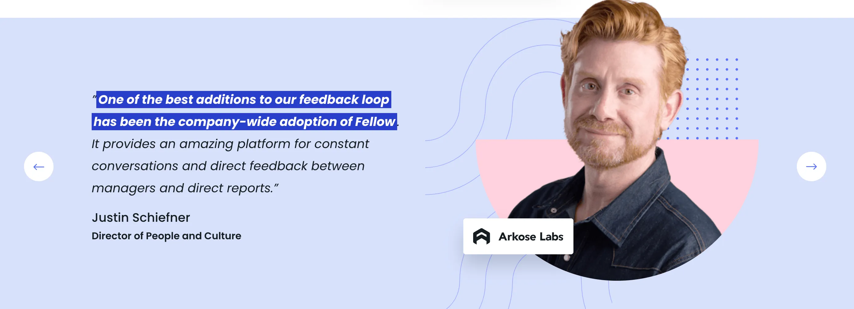 Fellow: Eye-catching testimonial