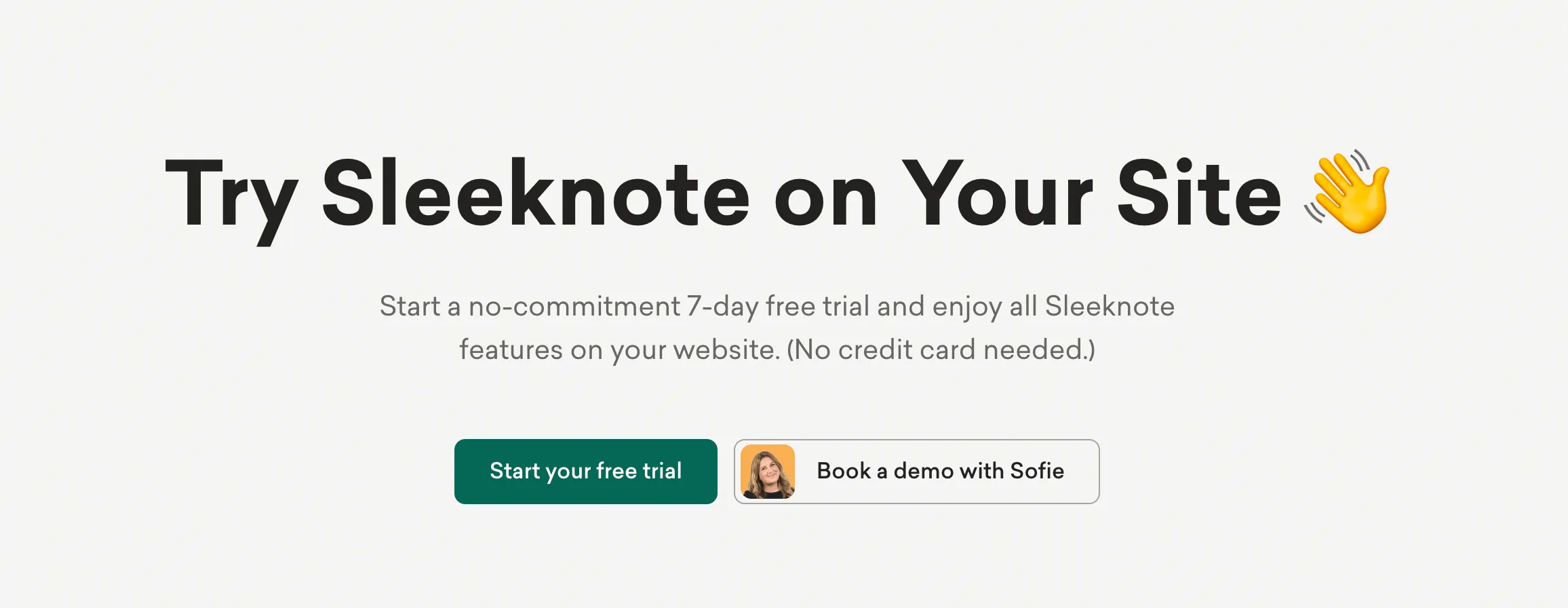 Sleeknote: Personal CTA