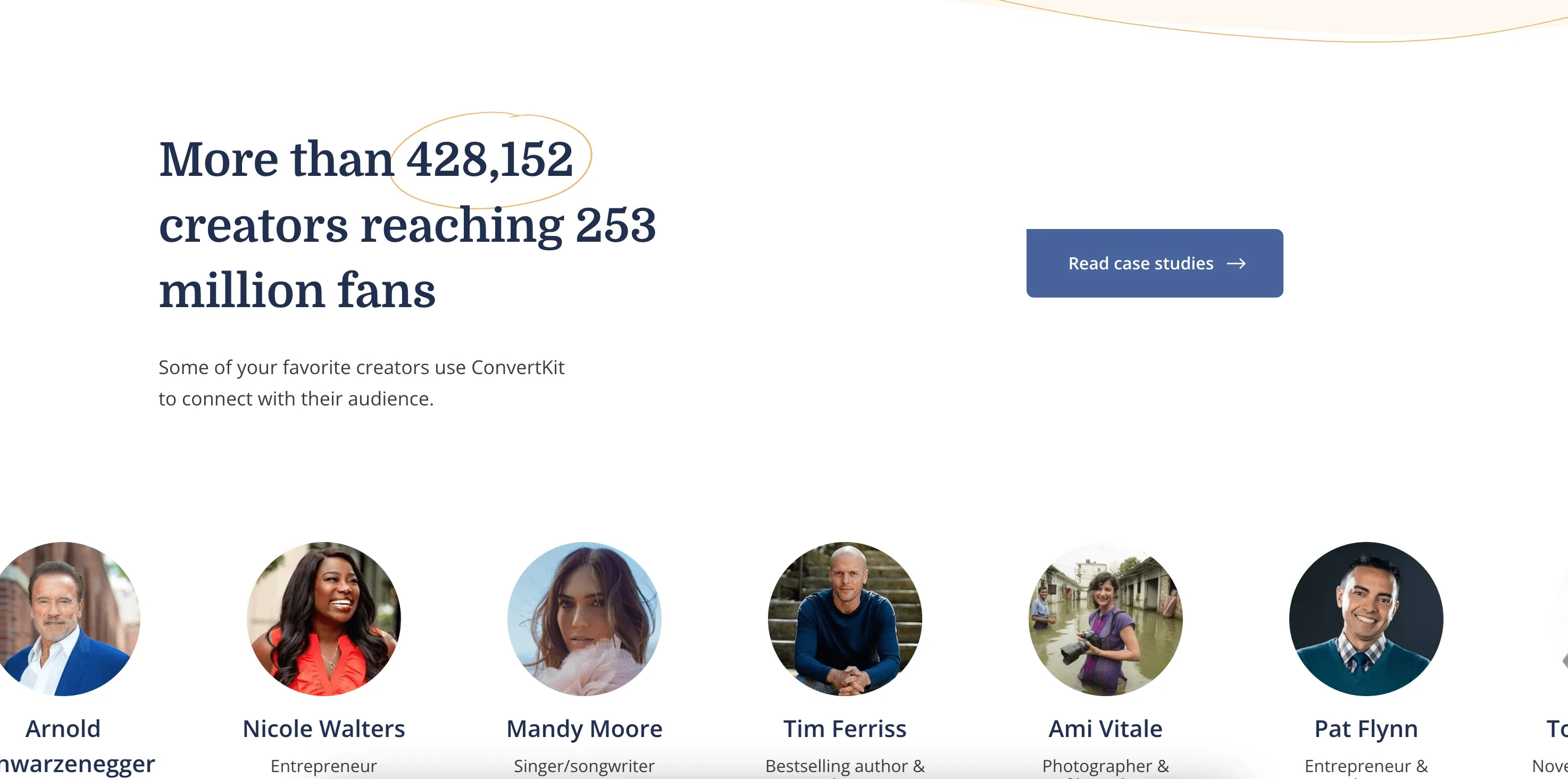 ConvertKit: Specific social proof